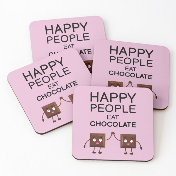 Item preview, Happy People Eat Chocolate Funny Quote designed and sold by dass-art.