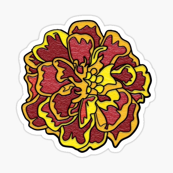 Stained Glass Marigold Sticker