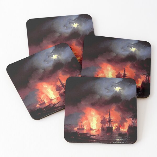 Item preview, Battle of Chesme at Night, 1848. Painted by Ivan Aivazovsky designed and sold by Art Outlaws.