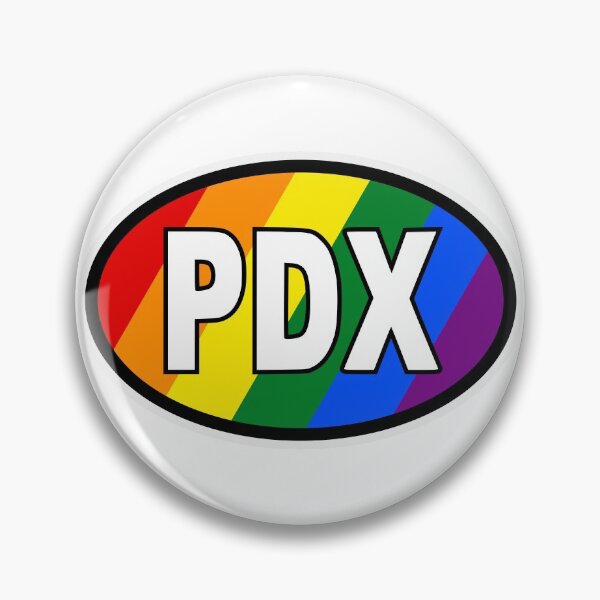 Item preview, PDX Gay Portland Oregon OR Pride Flag Oval Bumper Sticker designed and sold by cangurojoe.