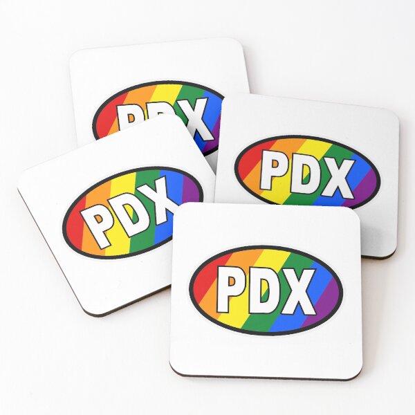 Item preview, PDX Gay Portland Oregon OR Pride Flag Oval Bumper Sticker designed and sold by cangurojoe.
