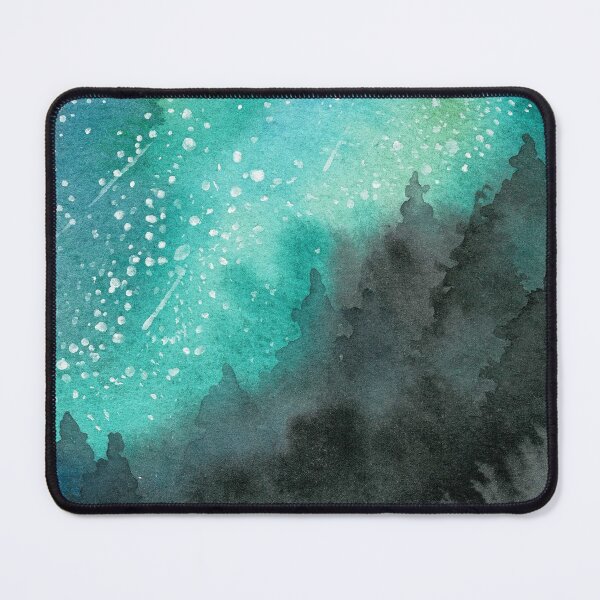 Item preview, Milky Way Over Forest Watercolor Landscape designed and sold by Danica Templeton.