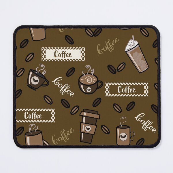 Item preview, Coffee Cups Pattern on Dark Brown designed and sold by iCraftCafe.