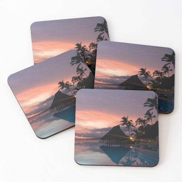 Item preview, Horizon Pool at Sunset with Ocean and Tiki Hut designed and sold by TinyChick.