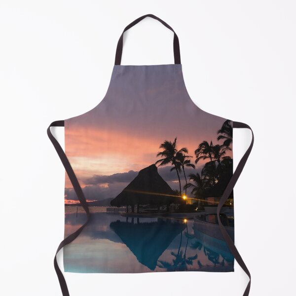 Item preview, Horizon Pool at Sunset with Ocean and Tiki Hut designed and sold by TinyChick.
