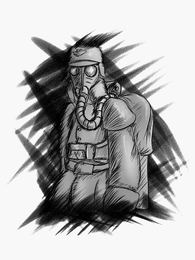 "WW1 soldier style sketch" Sticker by Edstuff | Redbubble