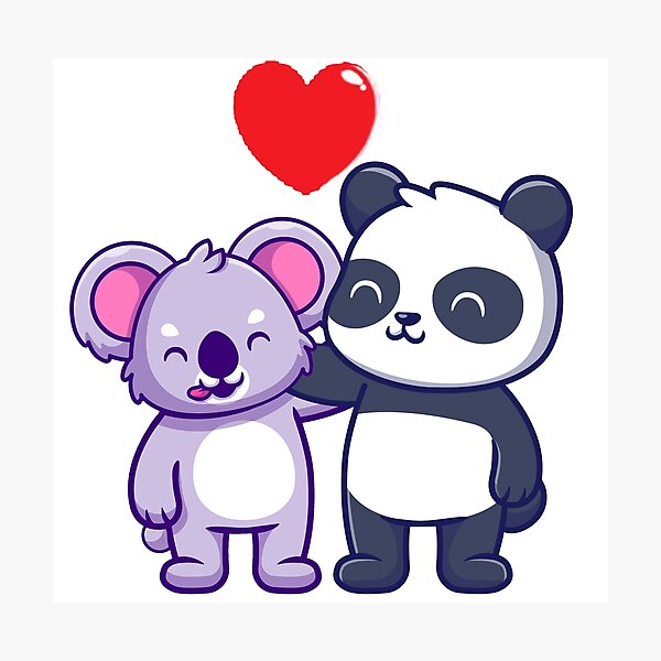 "Cute Koala and panda cute animal friendly panda kawaii bears