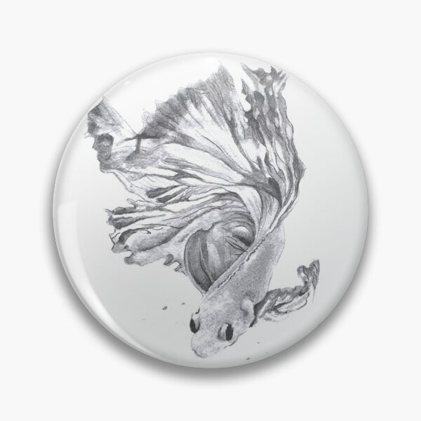 Item preview, Goldfish Watercolor Painting - Japanese Watercolor Fish Artwork - Beautiful Fish Art - Aquarelle - Dessin Poisson Rouge - Noir et Blanc Peinture Animaux designed and sold by ArtProvocation.