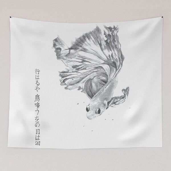 Item preview, Goldfish Watercolor Painting - Japanese Watercolor Fish Artwork - Beautiful Fish Art - Aquarelle - Dessin Poisson Rouge - Noir et Blanc Peinture Animaux designed and sold by ArtProvocation.