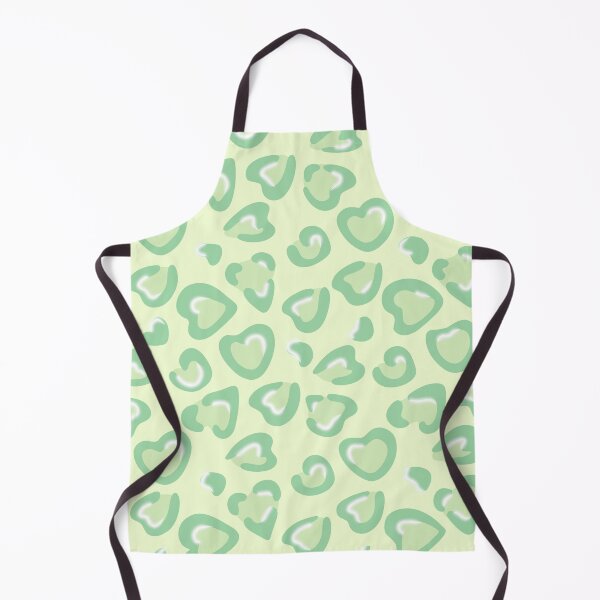 Item preview, Leopard pattern in hearts in shades of green with glow lines designed and sold by rheabhargava.