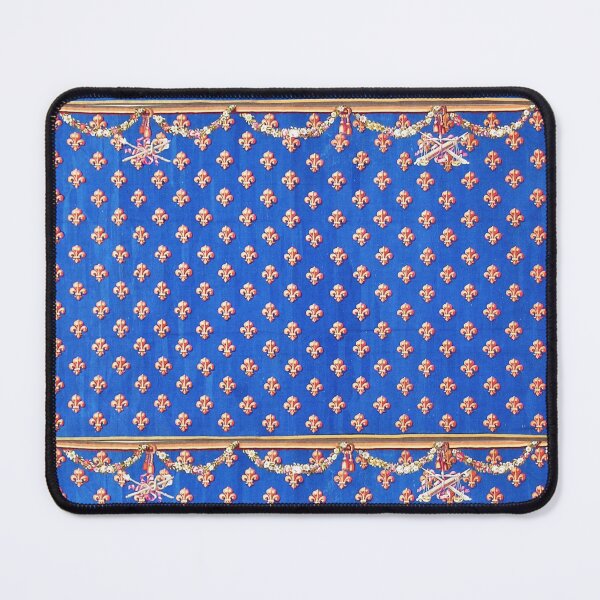 Item preview, GOLD FLEURS DE LYS IN BLUE WITH CROSSED ARMS Antique French Tapestry designed and sold by BulganLumini.