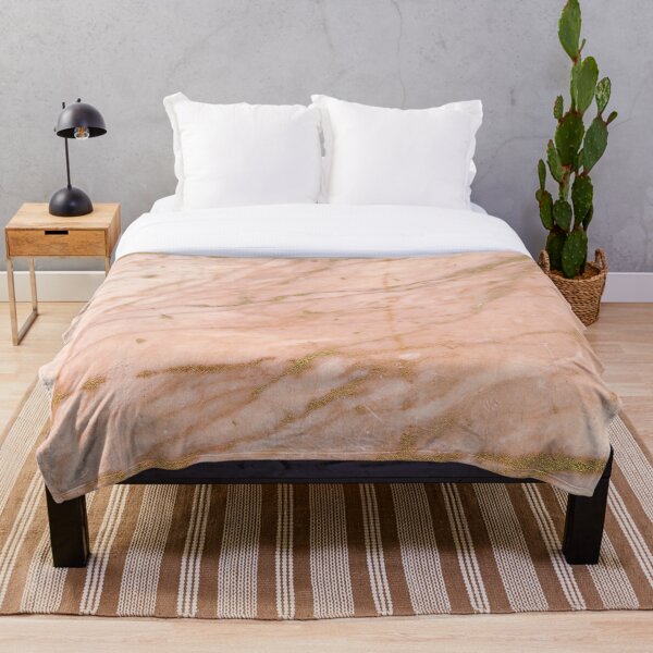 Gold veined red marble Throw Blanket