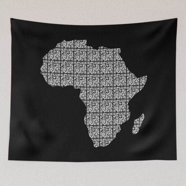 Artikelvorschau, Afrika QR-Code (weiß) entworfen und verkauft von ThomBlue.