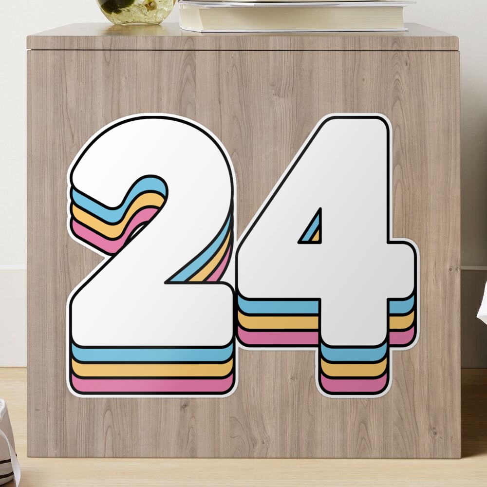 24 number Sticker for Sale by HanakiArt