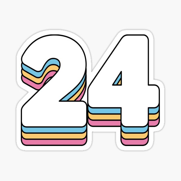 24 number Sticker for Sale by HanakiArt