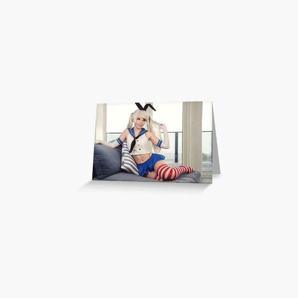 "Belle Delphine Shimakaze Azur Lane cosplay" Greeting Card by