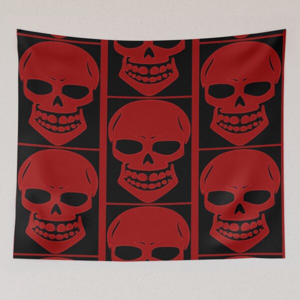 Item preview, Sinister Smiling Skull Framed Blood Red Goth Day of the Dead designed and sold by AlasAHintStudio.