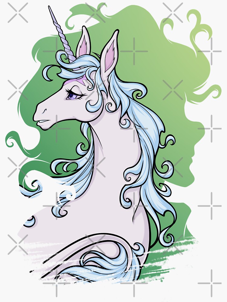 Thumbnail 3 of 3, Sticker, The Last Unicorn Molly Grue Green designed and sold by cybercat.