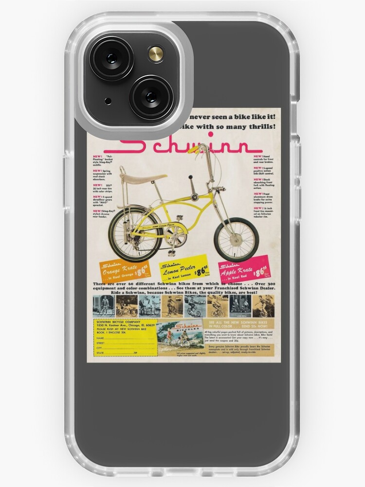 Vintage Schwinn Stingray Lemon Peeler Bicycle Ad iPhone Case for Sale by  Designs by Kool Kat