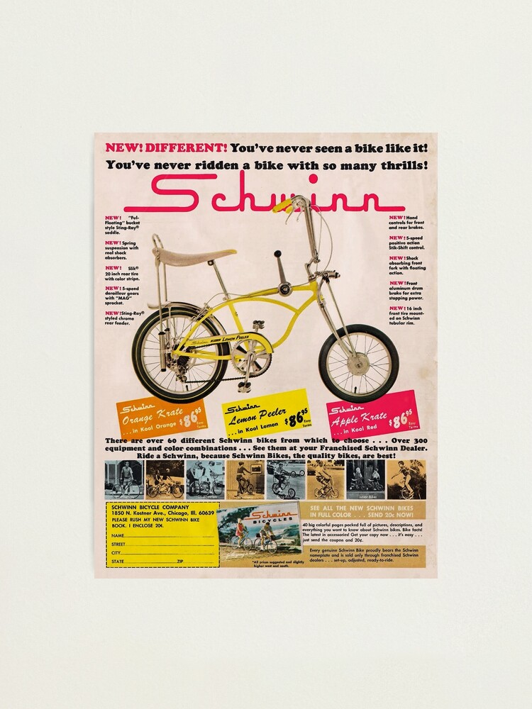 Vintage Schwinn Stingray Lemon Peeler Bicycle Ad