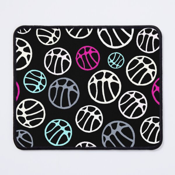 Item preview, Patrón de pelota de baloncesto blanco menta morado sobre negro designed and sold by OneLook.