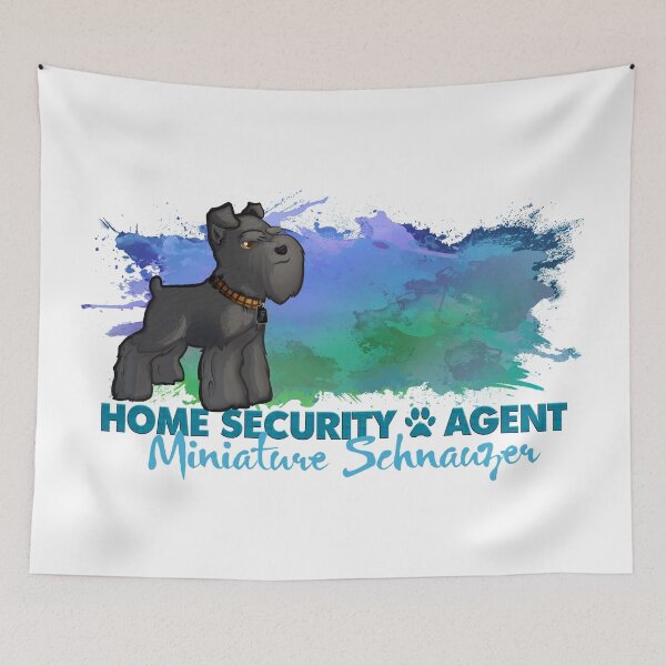 Item preview, Miniature Schnauzer Dog Natural Ears as Home Security Black designed and sold by Tazmaa.