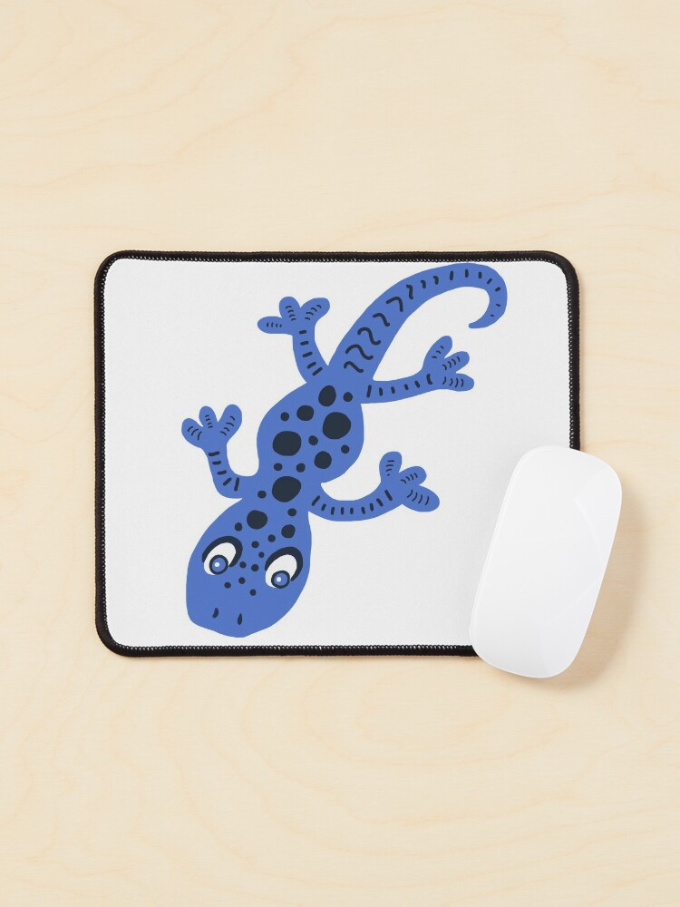 Blue Gecko Lizard Drawing with Spots Mouse Pad for Sale by