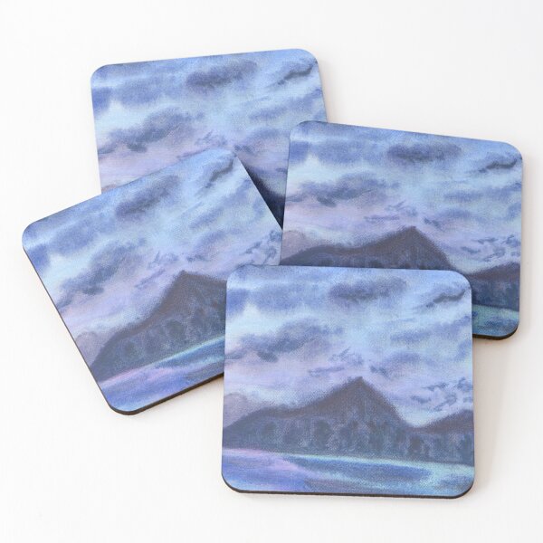 Item preview, Blue Sea With Mountains Illustration designed and sold by galleasstudio.