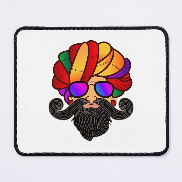 Item preview, Rajasthani man face with the stylish goggles. trendy Rajastani man face vector. designed and sold by Typoindia29.