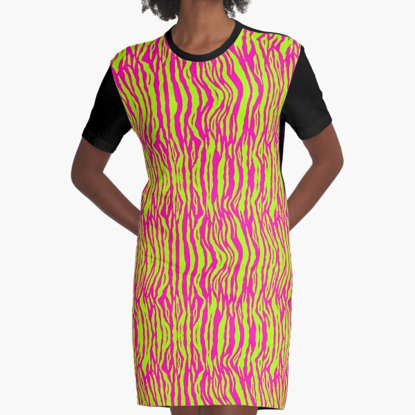 Neon zebra cheap print dress