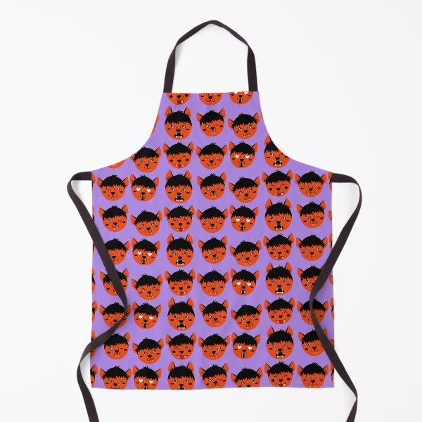 Item preview, Fire Orange & Lavender Cute Werewolf Faces Pattern designed and sold by Jelly Turnip.