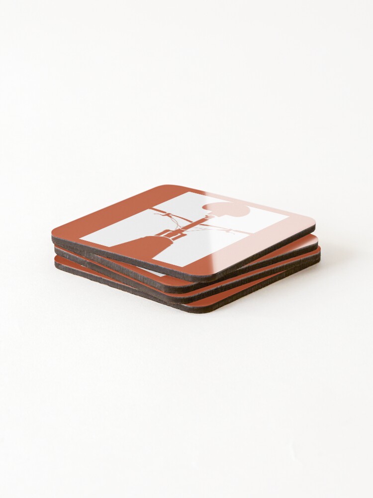 Thumbnail 4 of 5, Coasters (Set of 4), White MTB Rear View designed and sold by RabeDesigns.