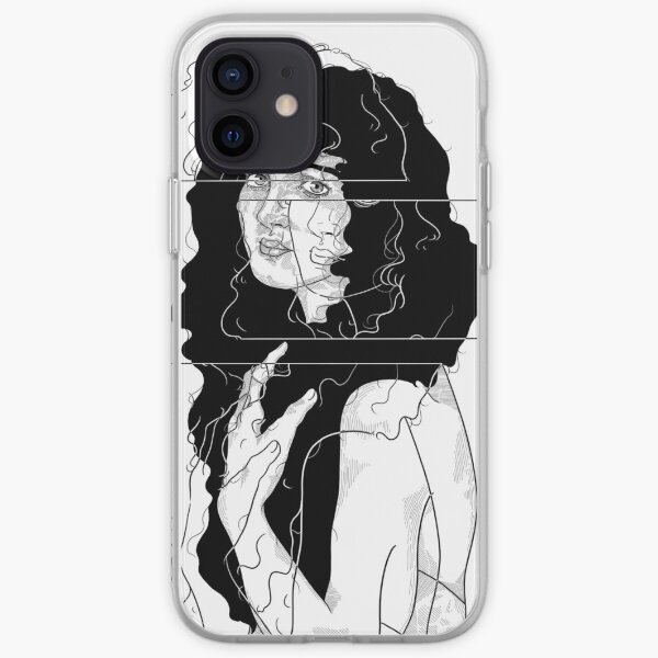 glitch girl art iPhone Soft Case