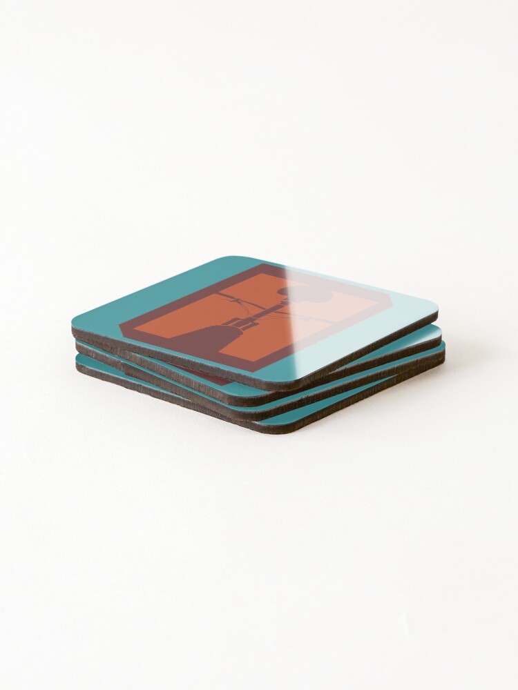 Thumbnail 4 of 5, Coasters (Set of 4), Autumn Colored Mud MTB Rear View designed and sold by RabeDesigns.