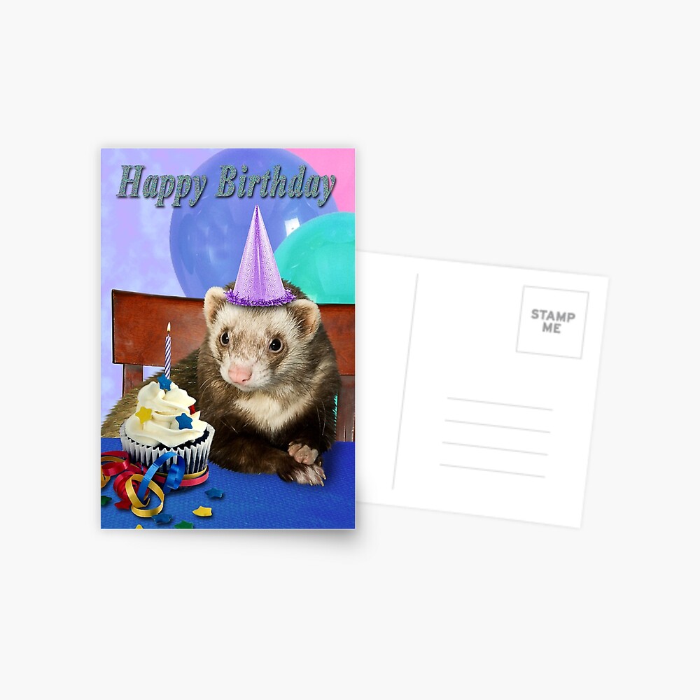 Ferret Birthday Card, Ferret Greetings Card, Ferret Celebration Card - View #14