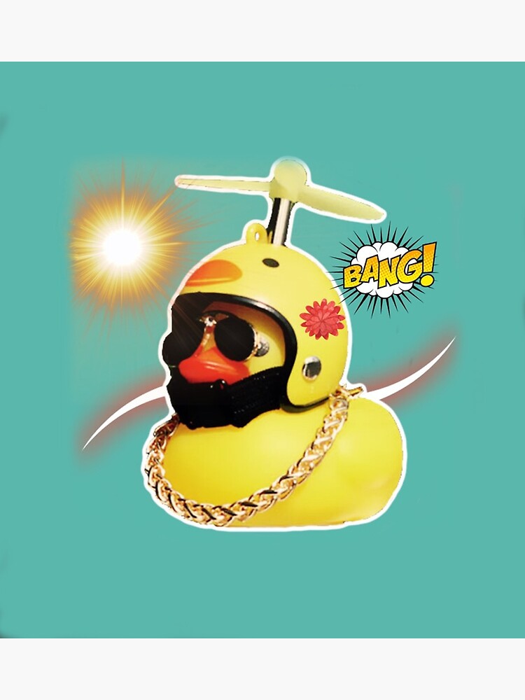 "61+ Rubber Duck With Motorcycle Helmet, Ducklings" Poster by FERACE
