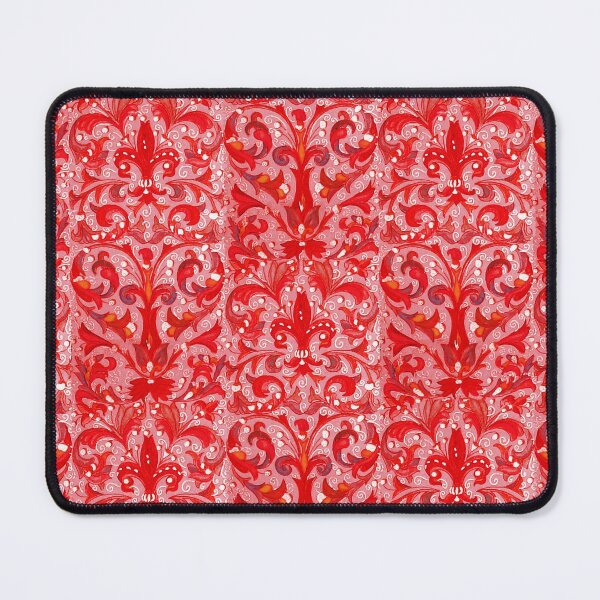 Item preview, RED FLEUR DE LYS, FLORENTINE RENAISSANCE FLORAL Red Pink White Flowers,Swirls,Fruits, Leaves designed and sold by BulganLumini.