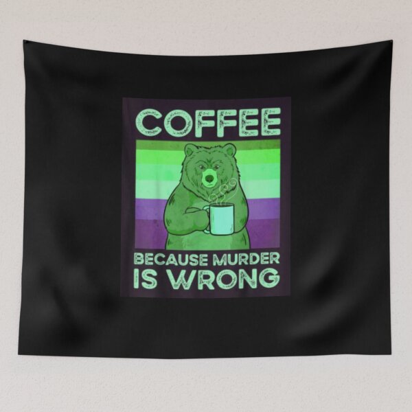 Item preview, Coffee Because Murder Is Wrong Bear Vintage T-Shirt designed and sold by spolayastore.