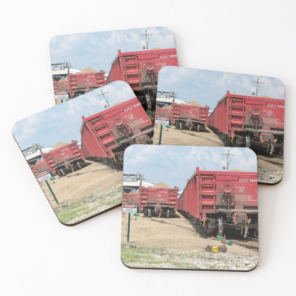 Item preview, RJ Corman wagons being loaded designed and sold by Anthony Gutteridge.