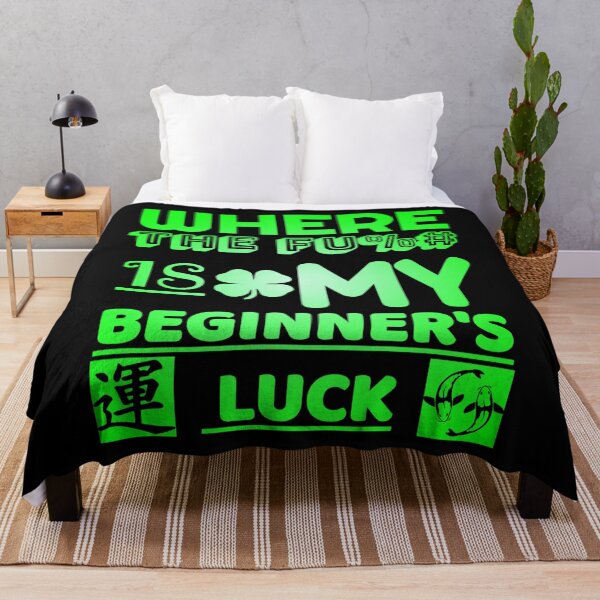 Item preview, funny text based design "Where The Fu%# Is My Beginner's Luck" green designed and sold by Design Repo.