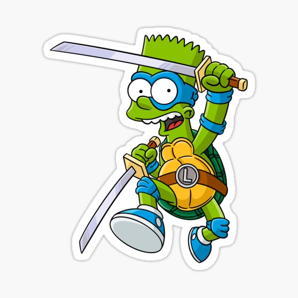 Vista previa del artículo con la obra «Tortuga Ninja Bart - TMNT - SIMPSONS», diseñado y vendido por MolecularCosmic.