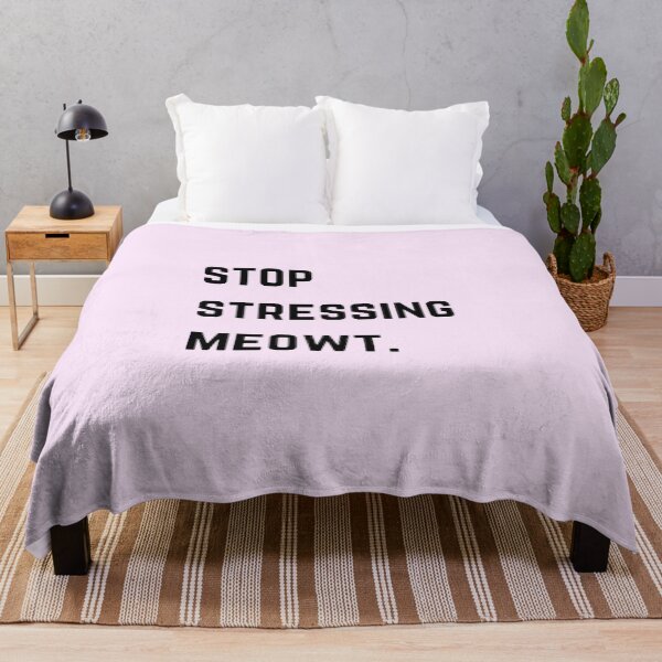 Item preview, Stop stressing meowt - meow cat quote black font design designed and sold by theslowdown.