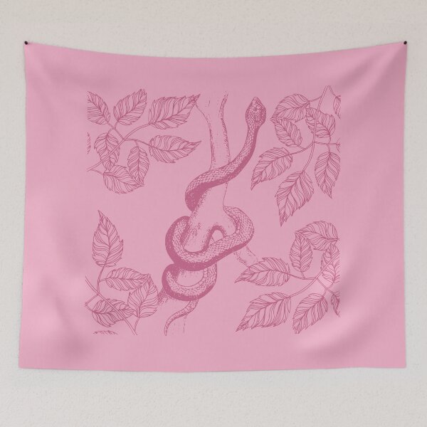 Item preview, serpiente en el jardín - fondo rosa (alternativo) designed and sold by TheCosmicEye.