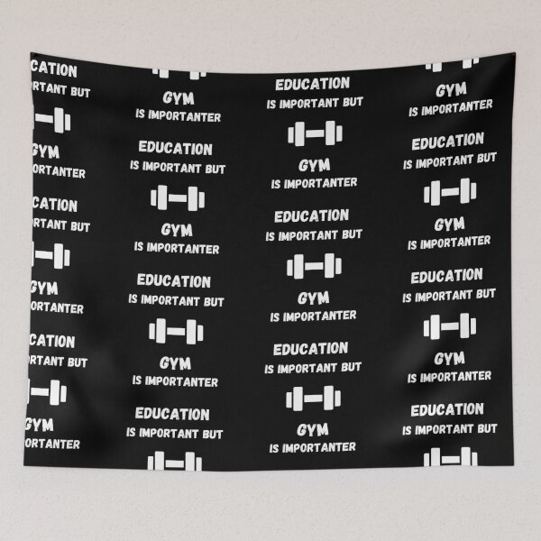 Item preview, Education Is Important But Gym Is Importanter In Black designed and sold by LuckyKermit.