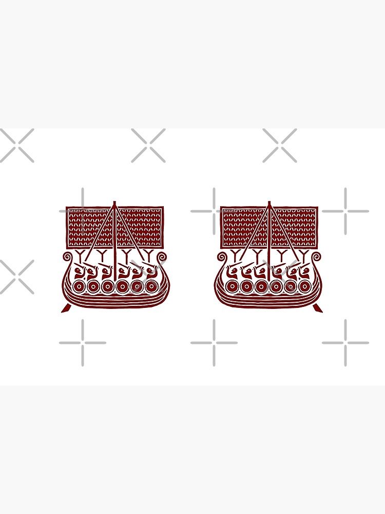 Thumbnail 6 of 6, Bath Mat, Viking Runestone Inspired Ships designed and sold by Odinist.