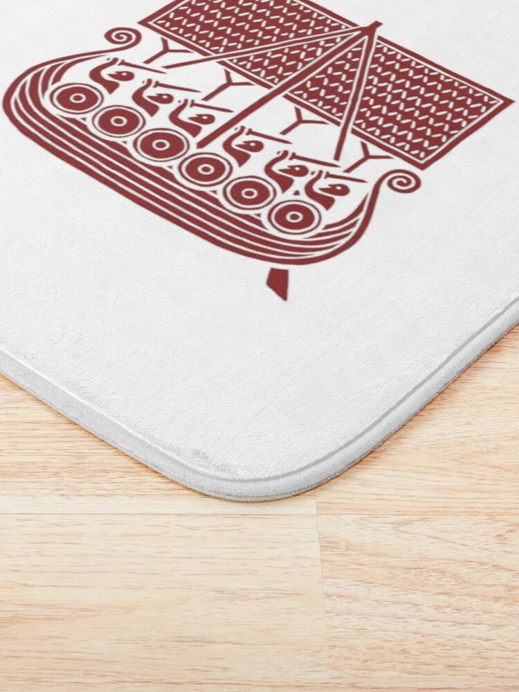 Thumbnail 3 of 6, Bath Mat, Viking Runestone Inspired Ships designed and sold by Odinist.