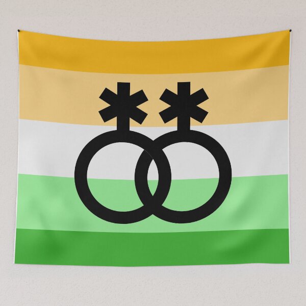 Item preview, nblnb, interlocking symbols over enbian flag designed and sold by Skyler Orion X.