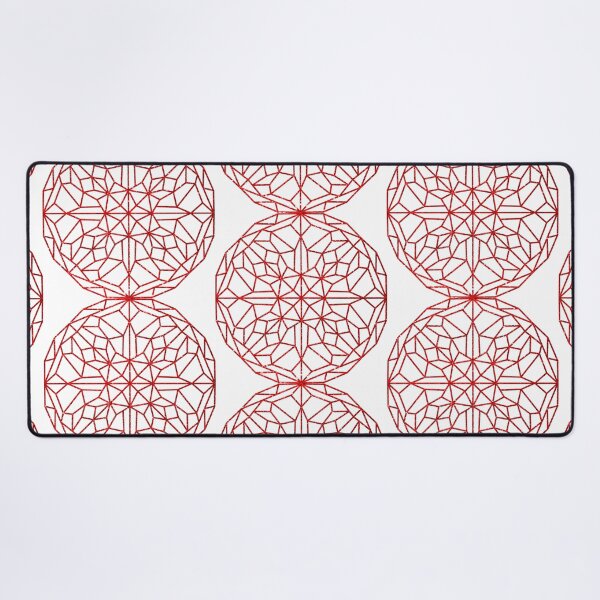 KALIEDOSCIPE ROUND PATTERN RED Desk Mat