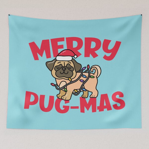 Item preview, Merry Pugmas // Cute Christmas Pug designed and sold by SLAG-Creative.