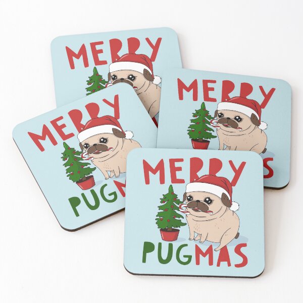 Item preview, Merry Pugmas // Cute Christmas Pug designed and sold by SLAG-Creative.